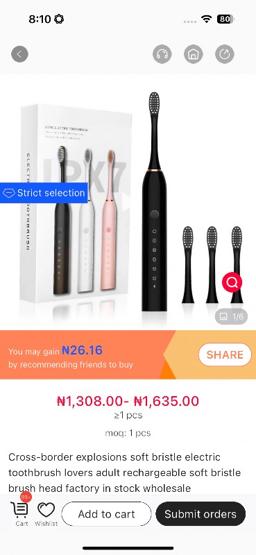 Electric tooth brush
