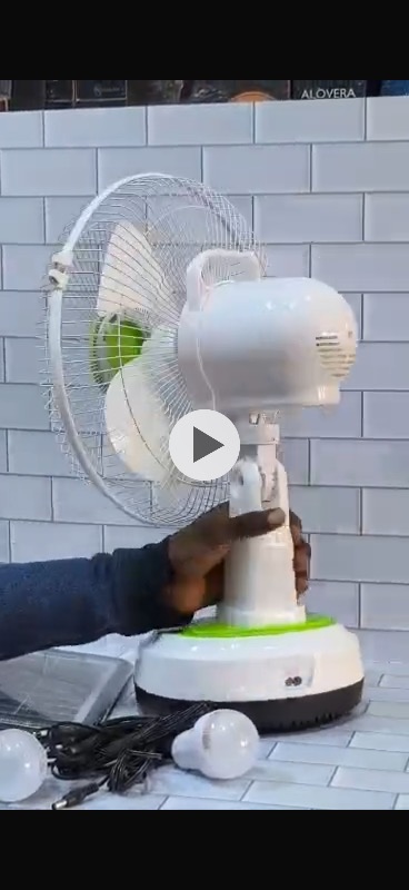 Rechargeable table solar fan